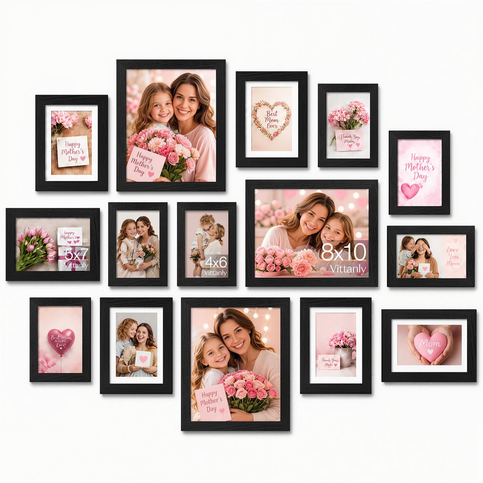 Vittanly 8x10 frame for bright, clear family photos in a living room.