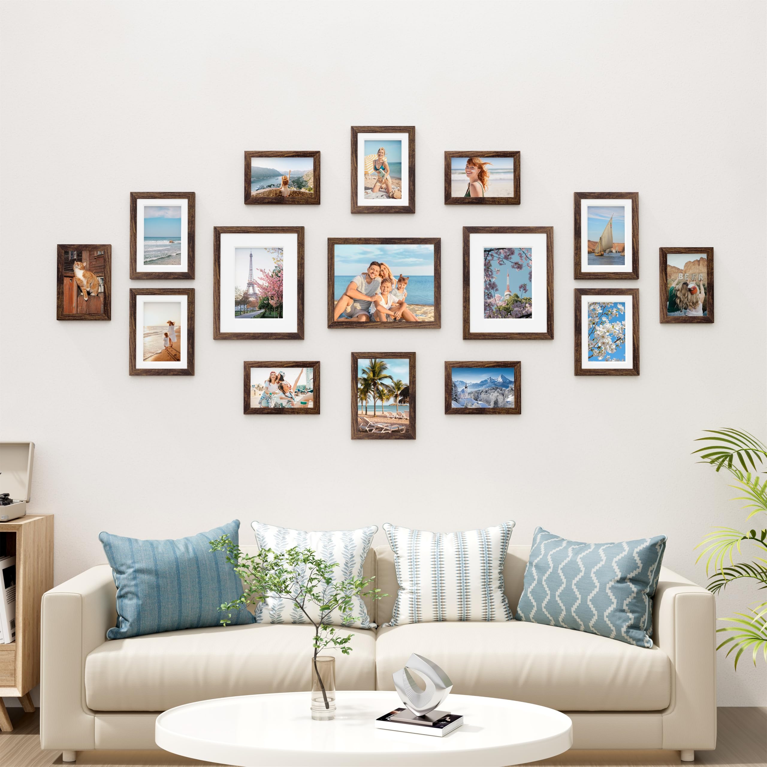 Vittanly 15-pack collage frame 5x7 on desk for compact memories and decor