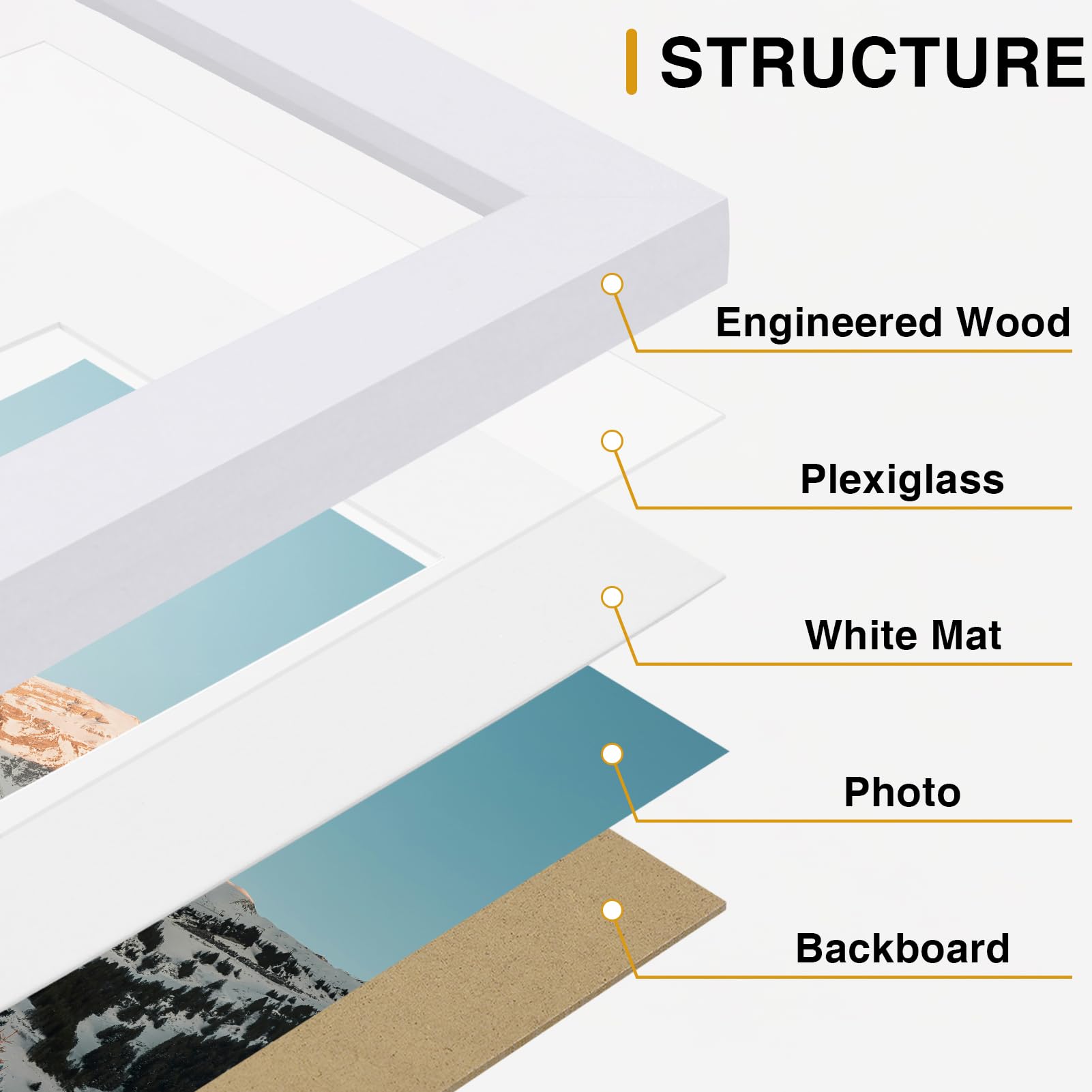 Vittanly 15-pack 4x6 tabletop frames for desks and shelves