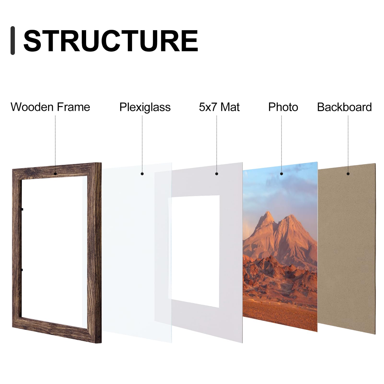 Vittanly frames with white mats for 5x7 photos enhance display