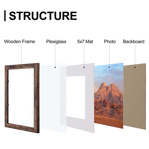 Vittanly frames with white mats for 5x7 photos enhance display
