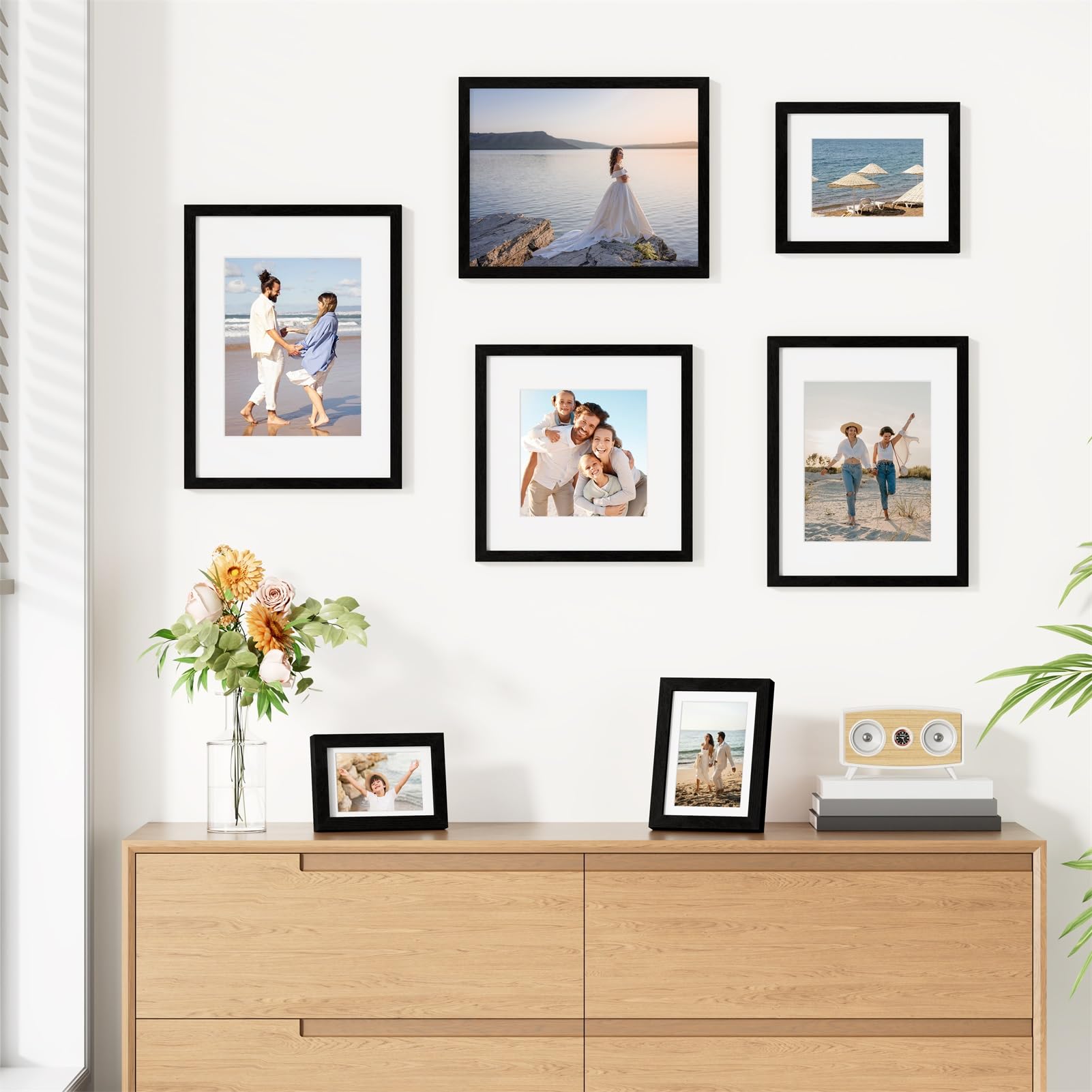 Vittanly engineered wood frame in black finish for durable styling