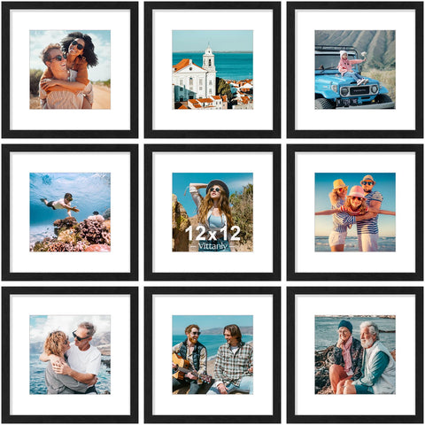 Vittanly 12x12 frame front view with crystal-clear plexiglass enhances photo clarity