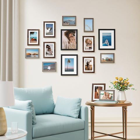 Vittanly wall layout horizontal showcase for a spacious living room wall.