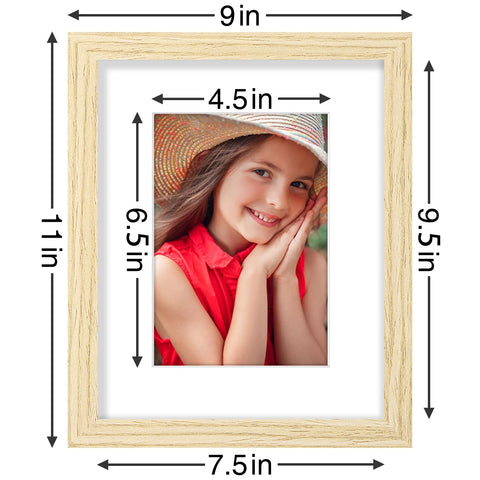 Vittanly white mat frames 5x7 openings for versatile photo sizing.