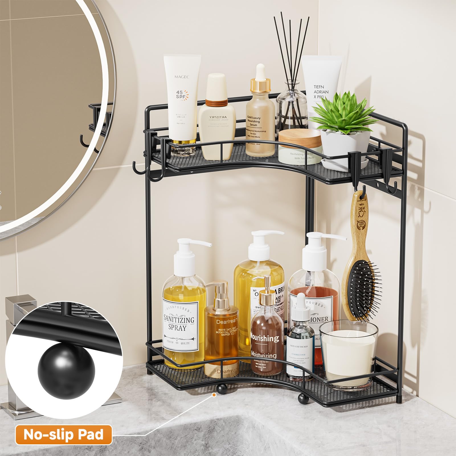 Easy assembly of the organizer with quick countertop setup.