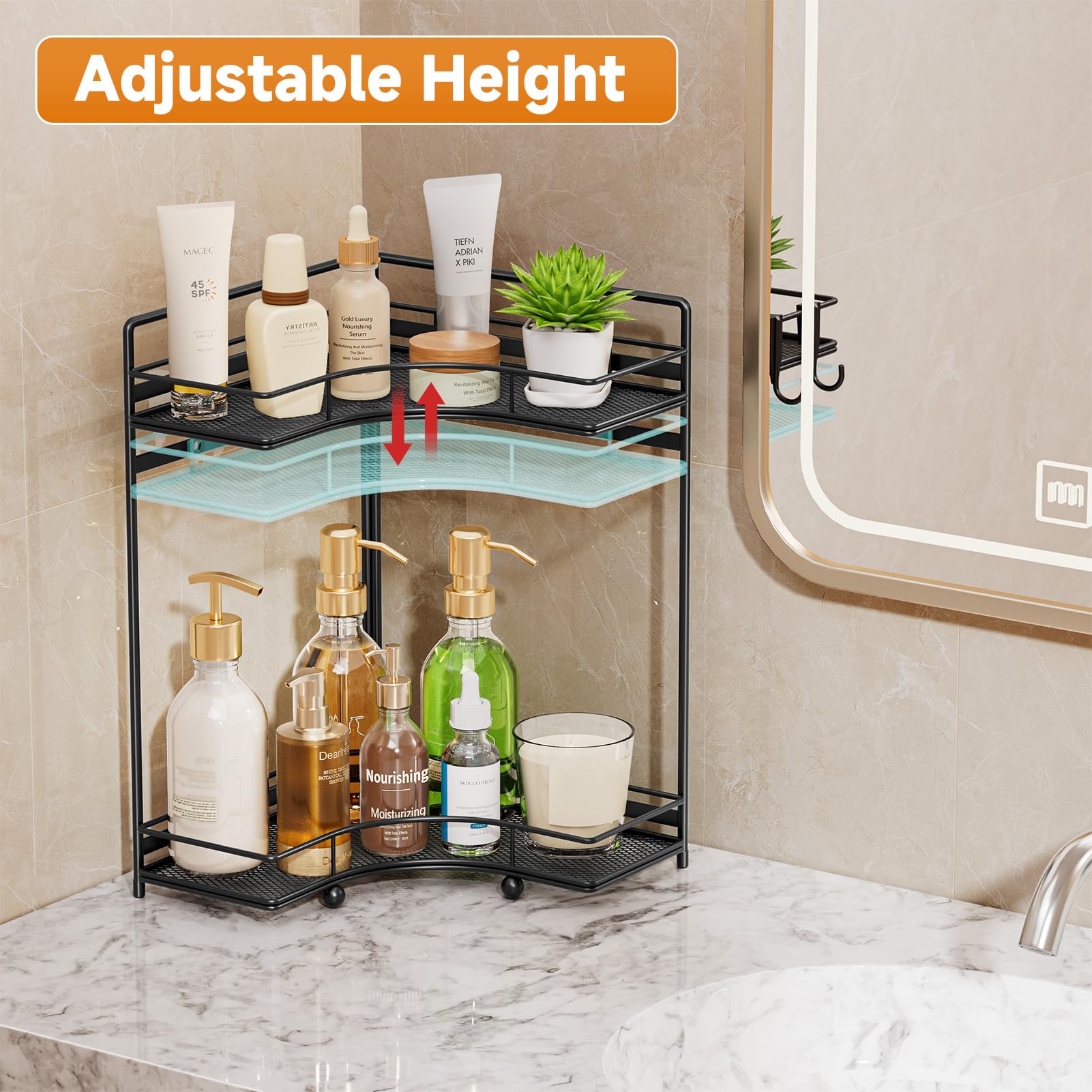 Durable anti-slip feet keep the rack stable.