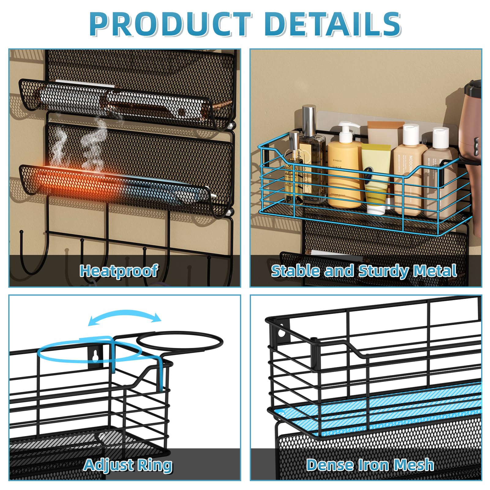 VITVITI curling iron and straightener holders within easy reach