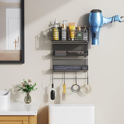 VITVITI hair dryer holder and mesh baskets for bathroom organization