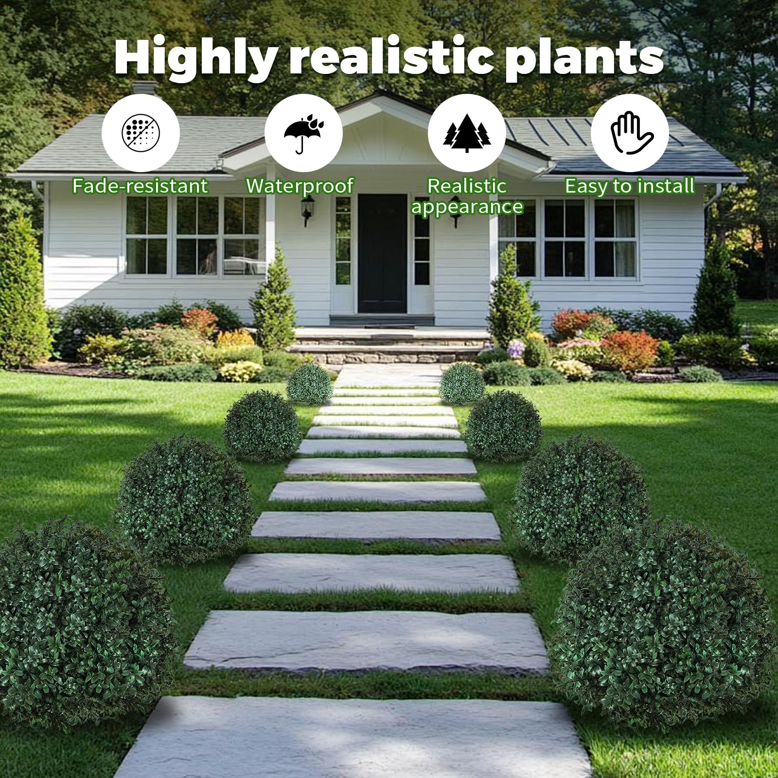 VivaPeak urn filler in garden bed demonstrating year-round greenery.