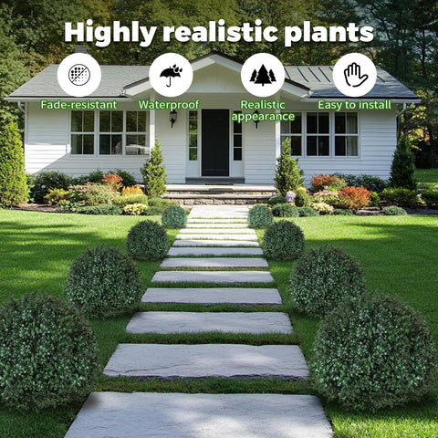 VivaPeak urn filler in garden bed demonstrating year-round greenery.
