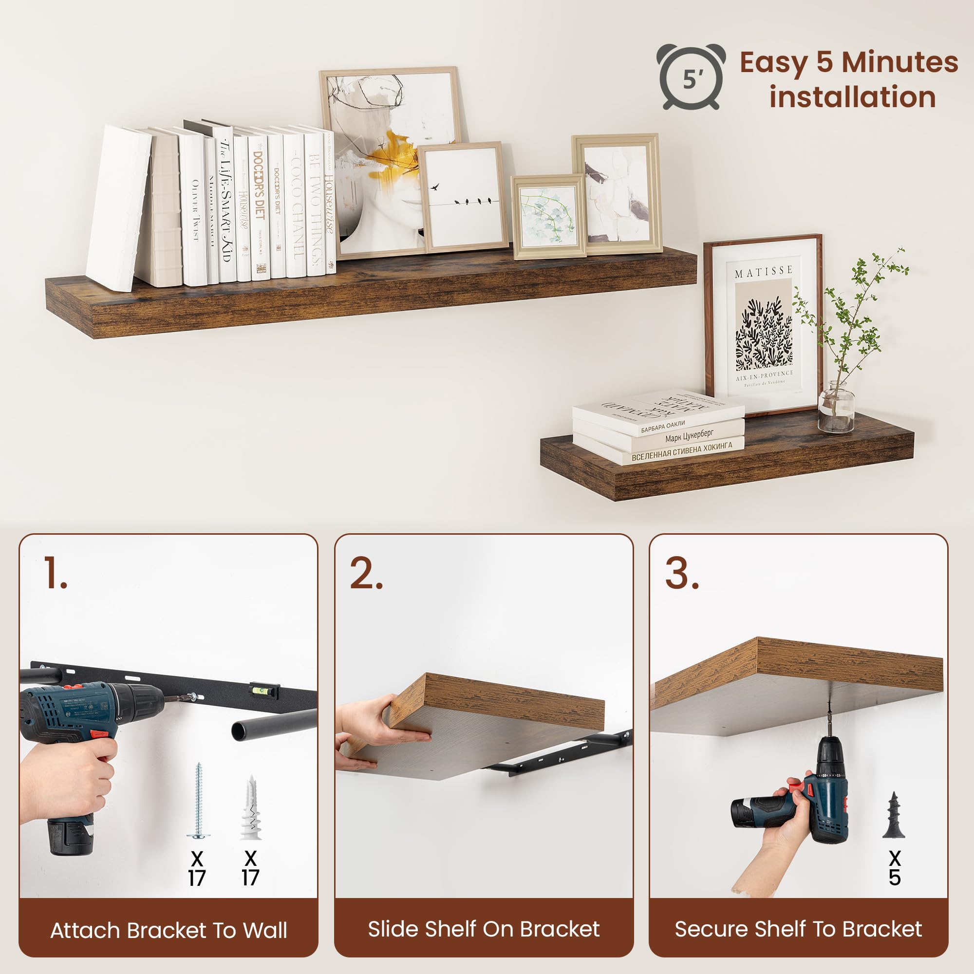 Vivelove entryway shelves keep keys and mail organized in a rustic setting