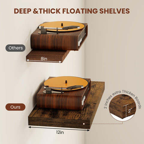 Vivelove rustic brown finish shelving enhances natural warmth