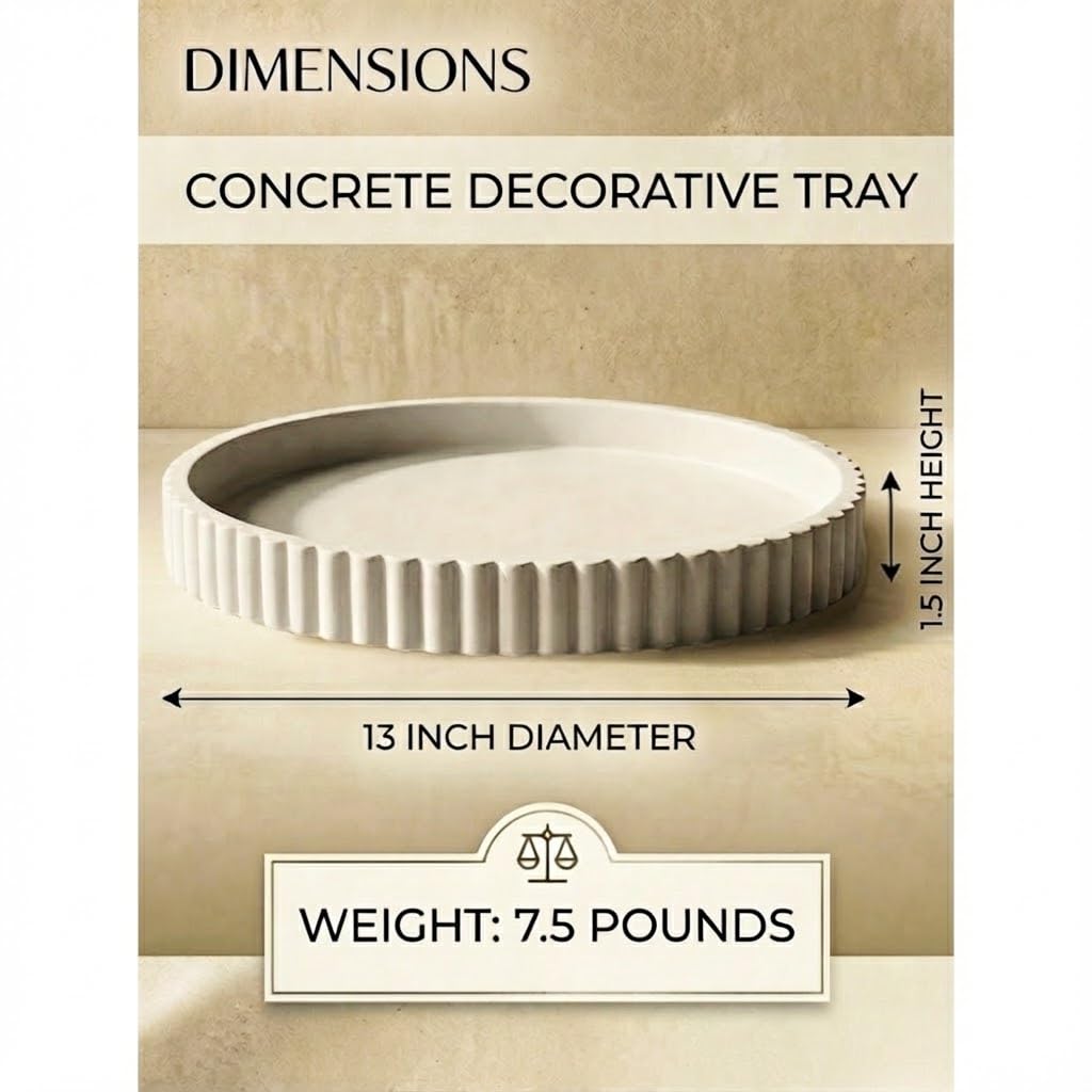 Vivere Home round tray top view ideal for candle or snack presentation