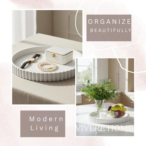 Vivere Home bar tray for countertops keeps drinks organized stylishly.