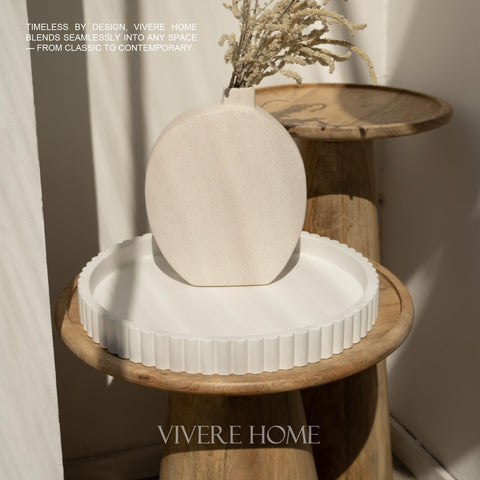 Vivere Home candle tray for coffee table creates warm ambiance.