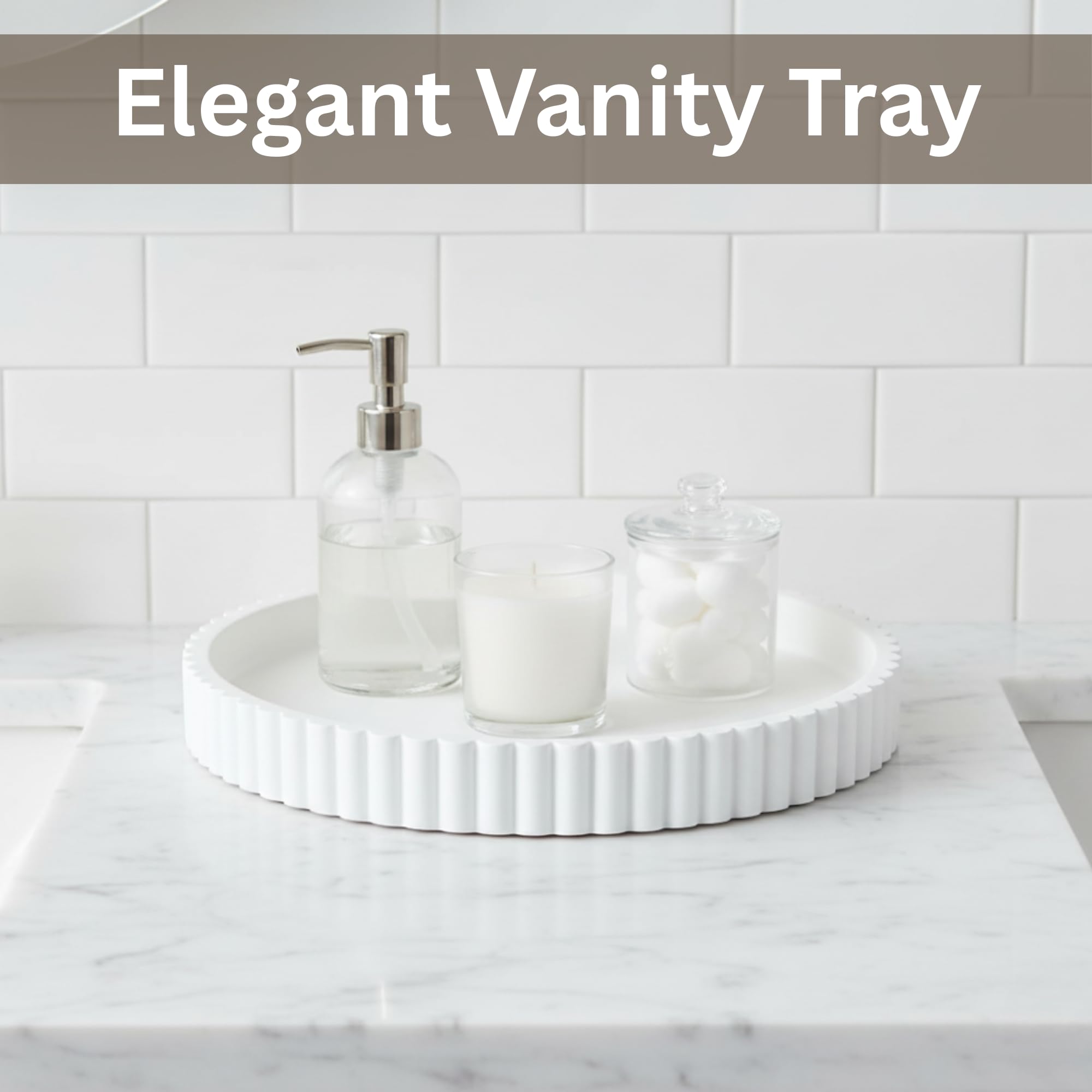 Vivere Home decorative tray on coffee table doubles as chic display.