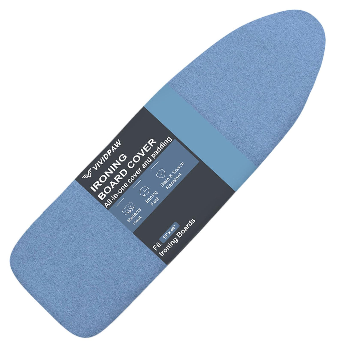 VividPaw ironing board cover pad 15x48-49 fits standard boards for smoother ironing