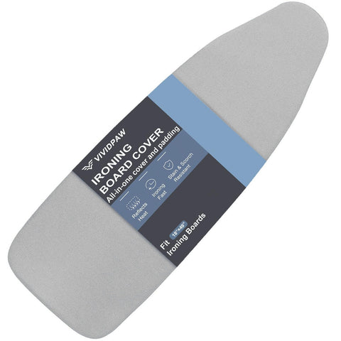 VividPaw ironing cover 18x49 offers snug fit and scorch-resistant surface.
