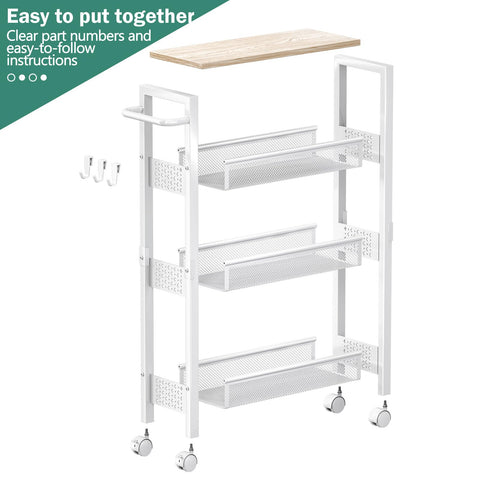Vivihomety cart with 360-degree casters and handle for easy mobility