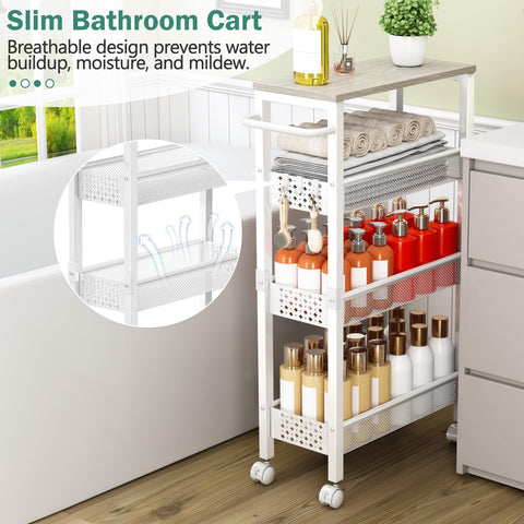 Vivihomety seven-point-one-inch-wide slim cart fits between appliances