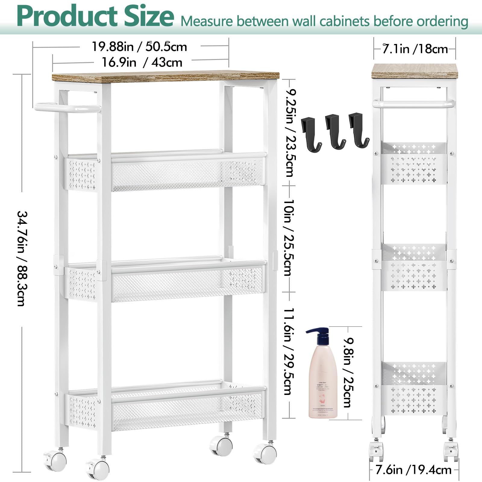 Vivihomety wood-top metal-frame cart adds modern utility to any room