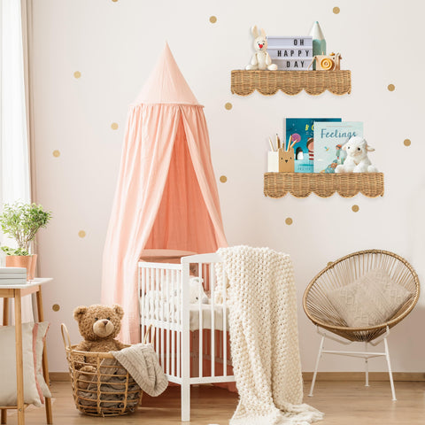 VIVIKA two-shelf unit maximizes books, toys, and plush display.