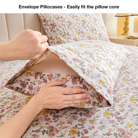 Viviland four-piece set image highlighting flat sheet, fitted sheet, and pillowcases.
