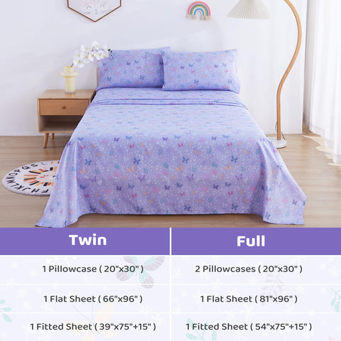 Viviland kids room ambience with purple butterfly bedding print.