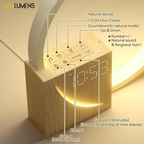 Vivilumens compact bedside lamp supports dimming for bedtime ambiance