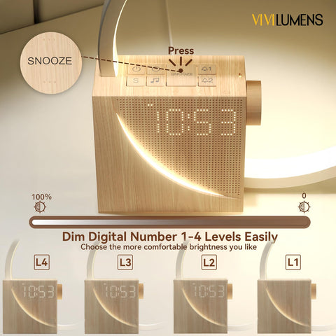 Vivilumens Sunrise Alarm Clock stylish decor for bedrooms.