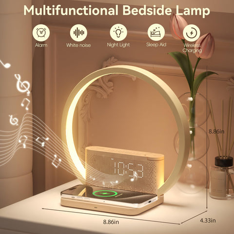 Vivilumens Sunrise Alarm Clock bedside setup fits any nightstand.