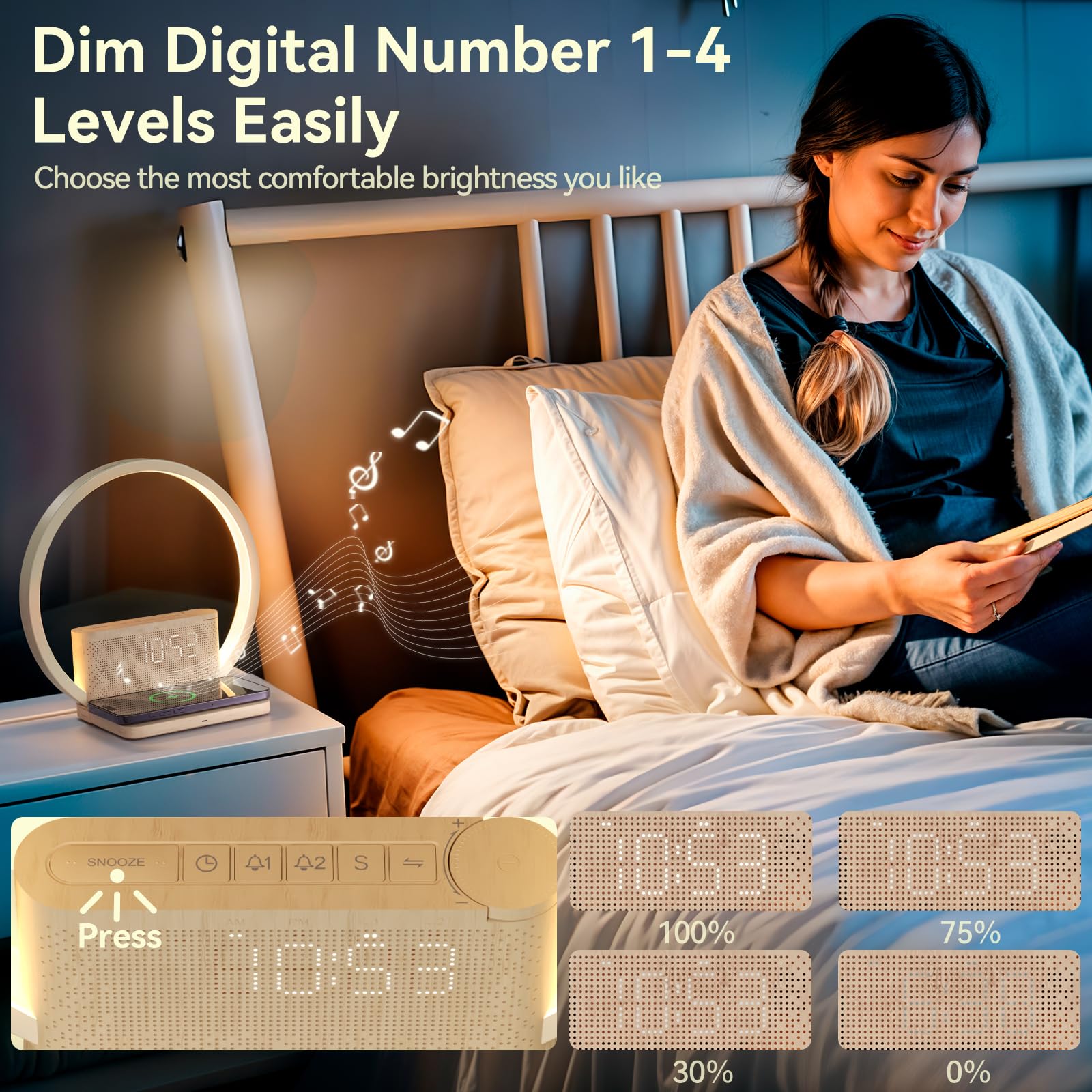 Vivilumens Sunrise Alarm Clock dual clocks display times clearly for households.