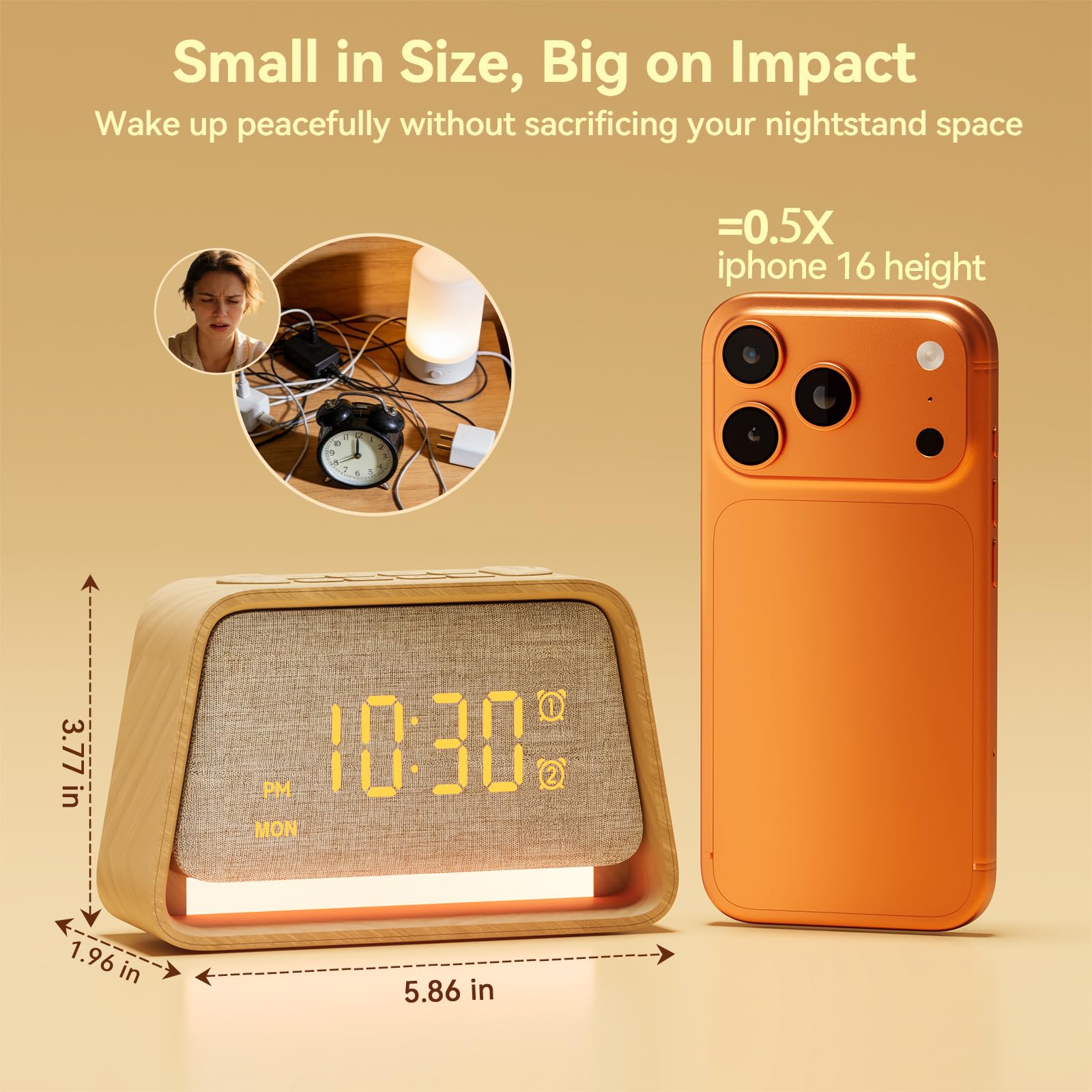 Vivilumens wooden alarm clock gift-ready packaging suitable for mom or friend