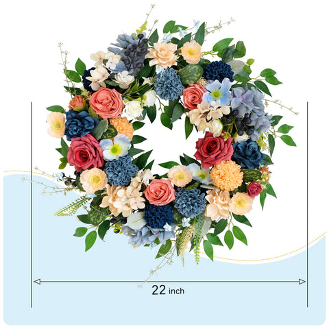 vivimemo blue rose hydrangea detail highlights color contrast at entry