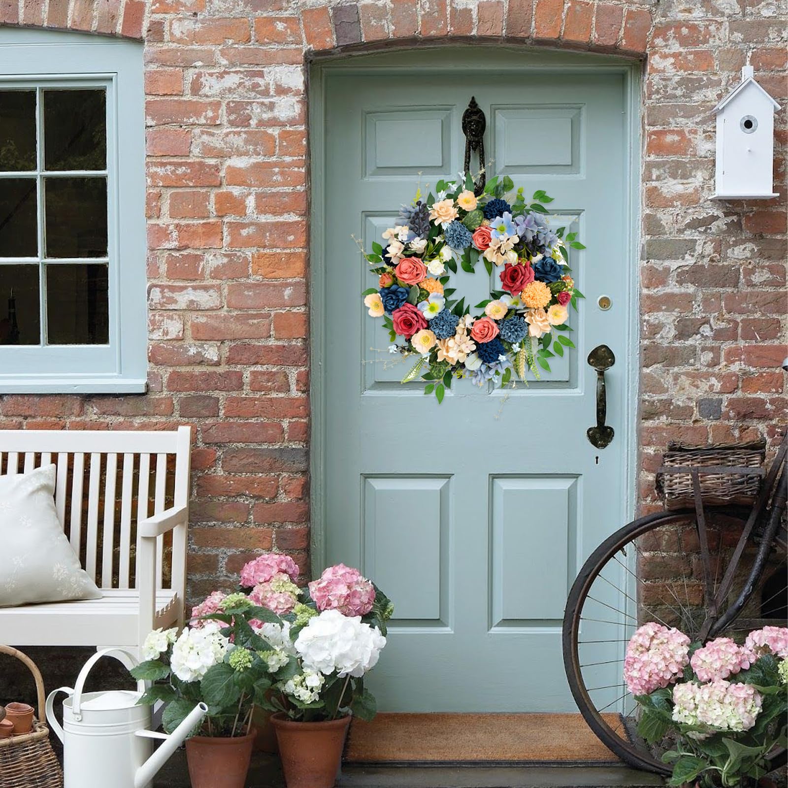 vivimemo wreath hanging entryway showcases seasonal charm for celebrations