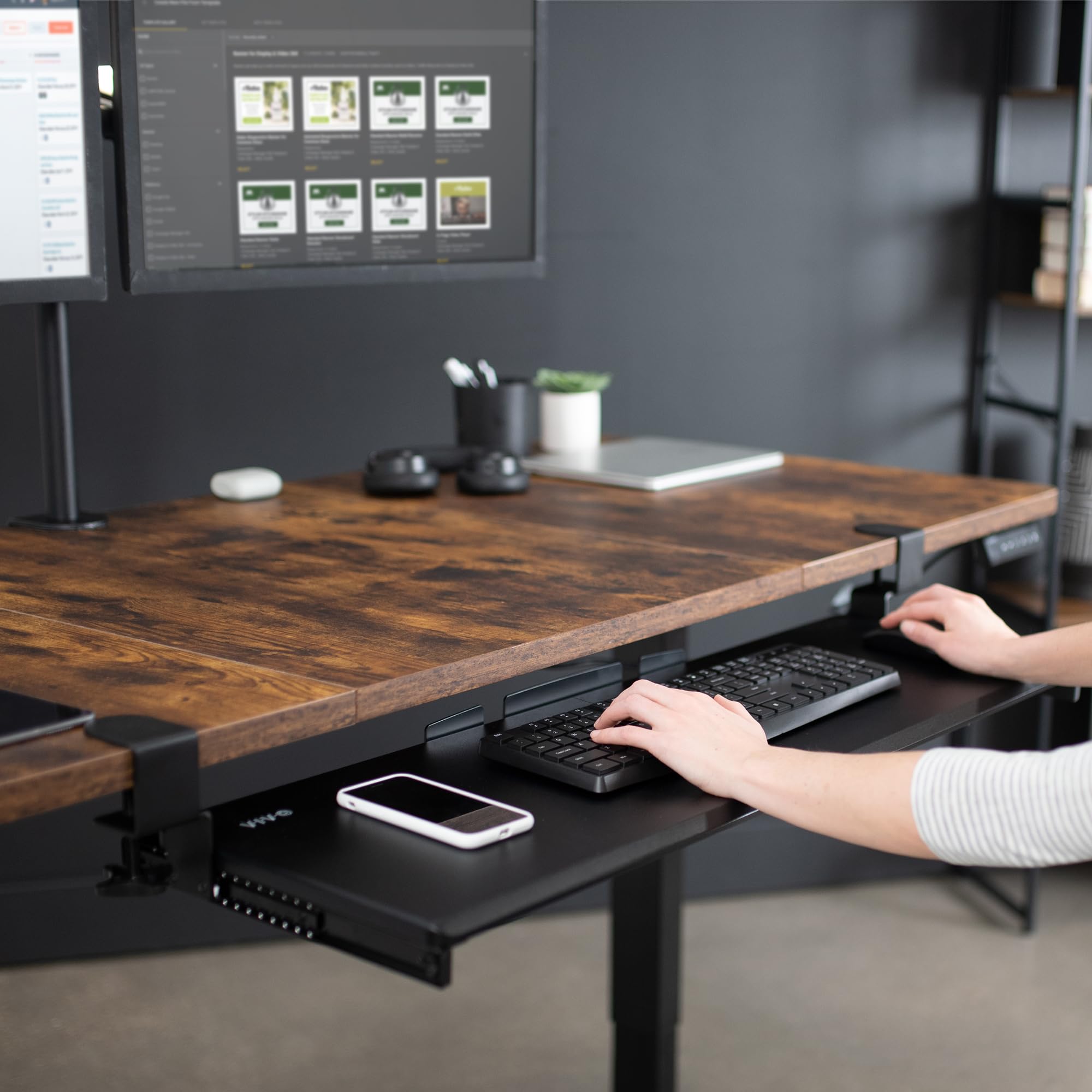 VIVO MOUNT-KB15EB fits desks up to 1.25 inches thick
