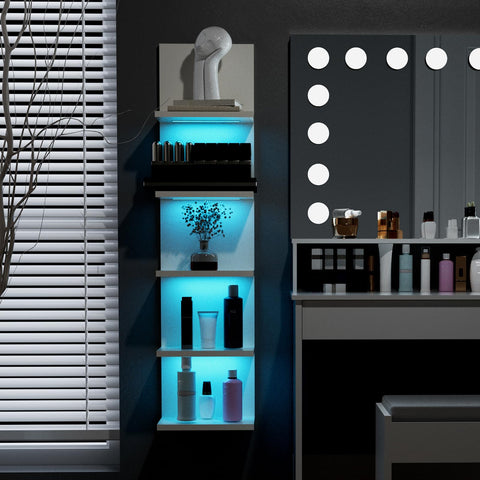 VIWODS bedroom display shelf showcasing keepsakes with clean white finish