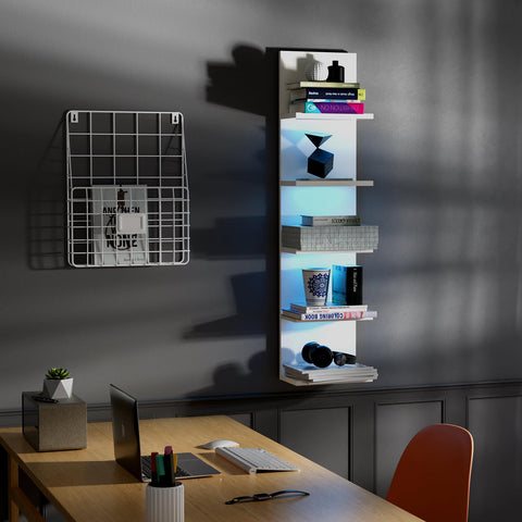 VIWODS white vanity shelf improves counter organization and decor