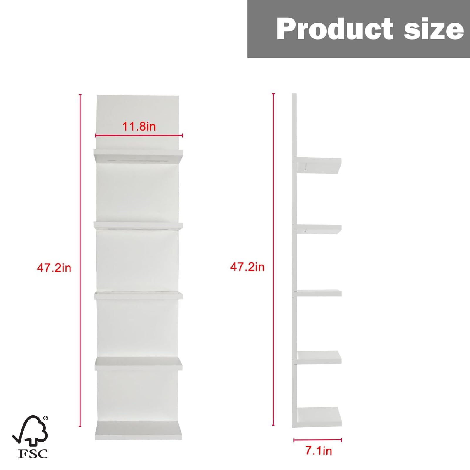 VIWODS wall shelf with remote control LED colors for mood lighting and display