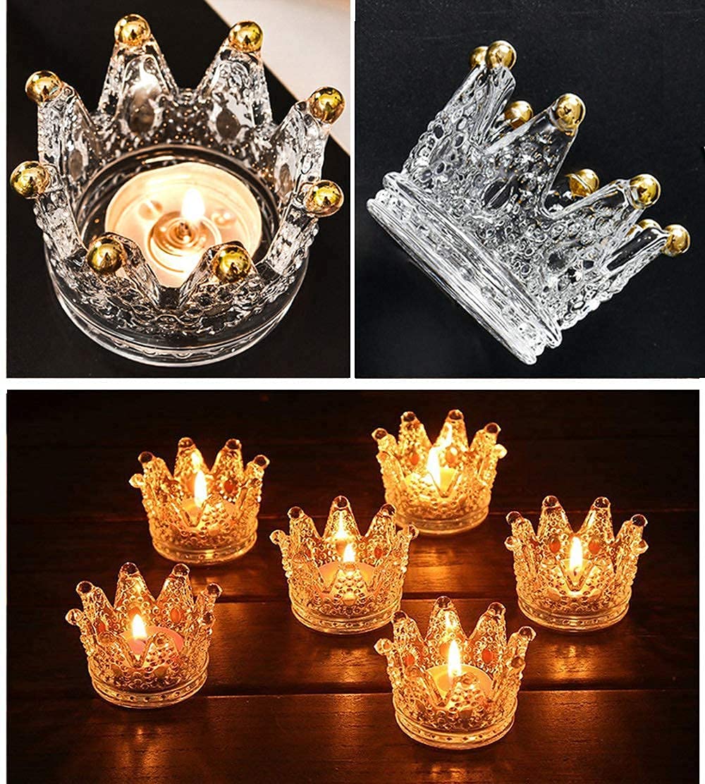 Vixdonos gold-tipped tealight holder adds elegant glow to celebrations