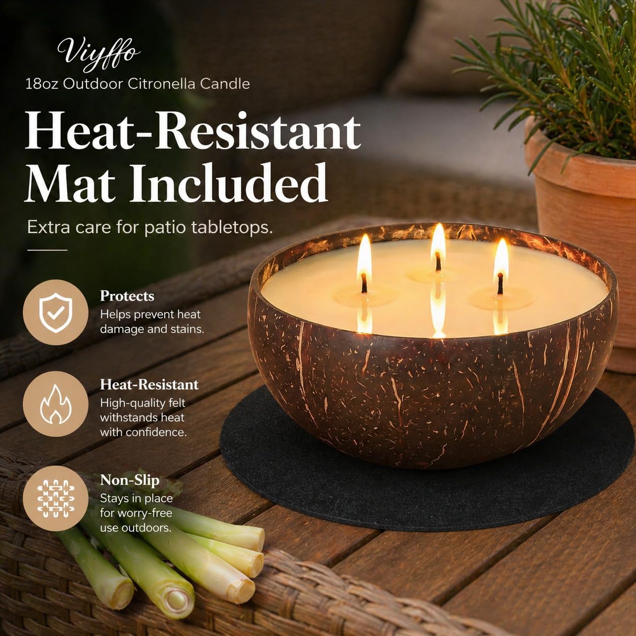 Viyffo long burn time supports outdoor gatherings and quiet evenings.