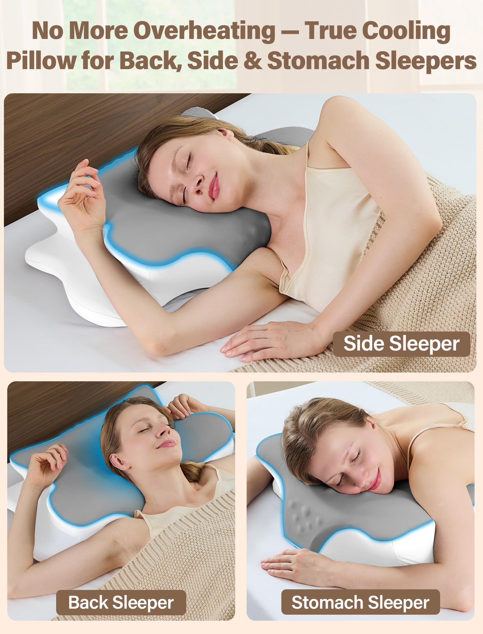 VJASD back-sleeper use case showing versatile neck support