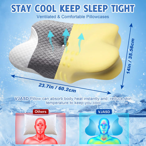 VJASD memory foam with breathable mesh enhances airflow around the pillow