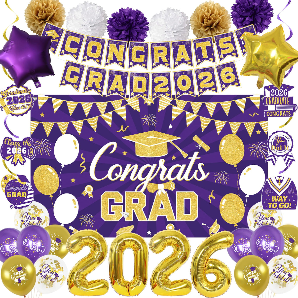 Vlipoeasn class of 2026 backdrop creates a bold graduation photo backdrop.