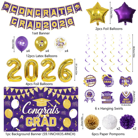 Vlipoeasn congrats grad 2026 banner highlights the milestone for guests.