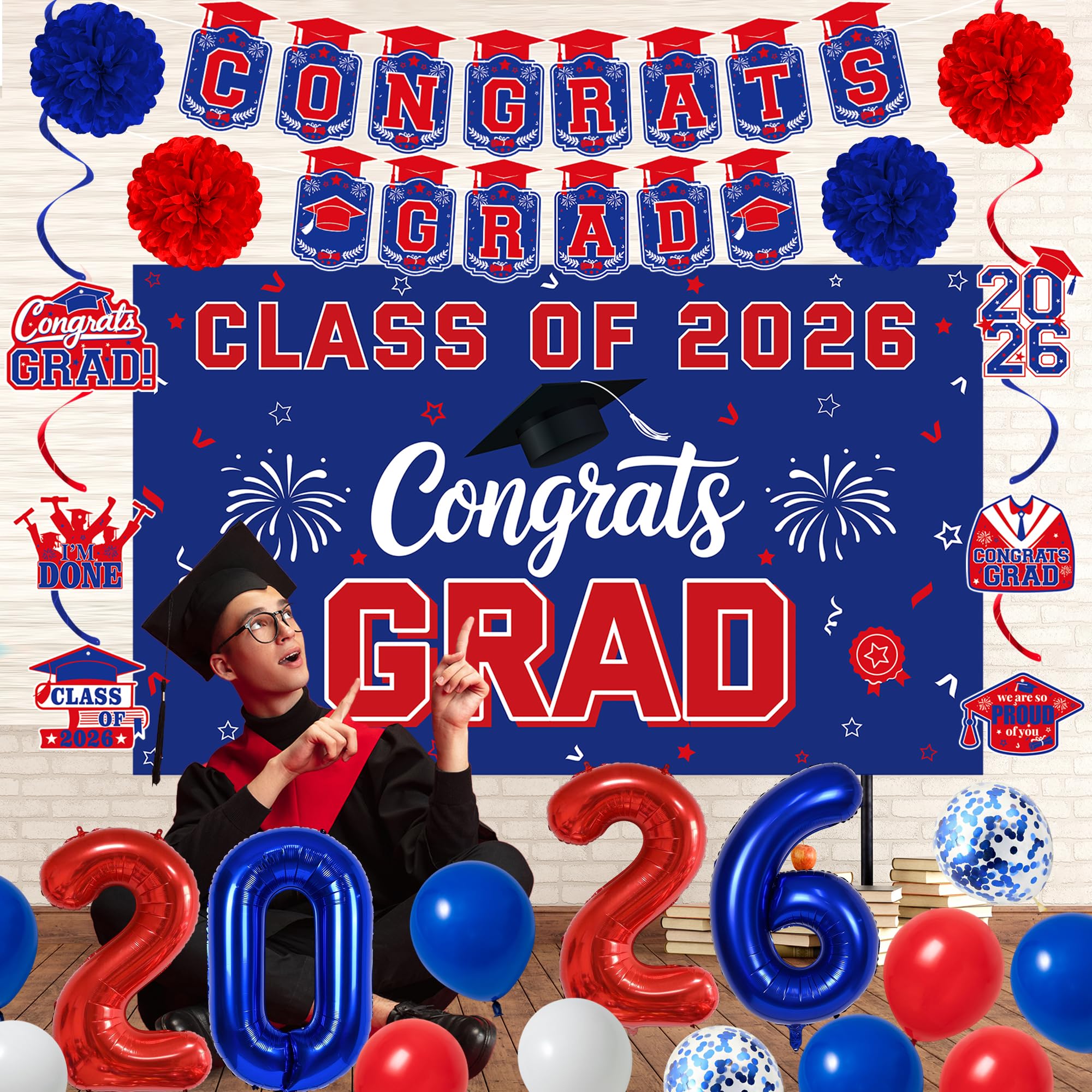 Vlipoeasn foil 2026 balloons add dimensional numbers for memorable milestones.