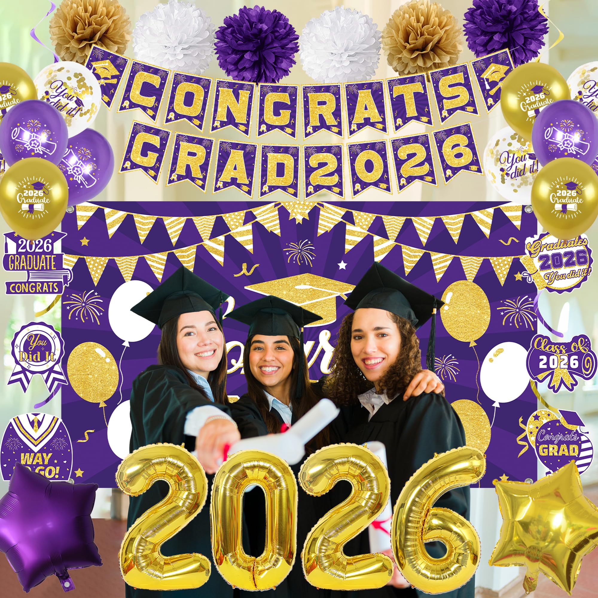 Vlipoeasn foil balloons 18 inch star shapes add shimmering ceiling accents.