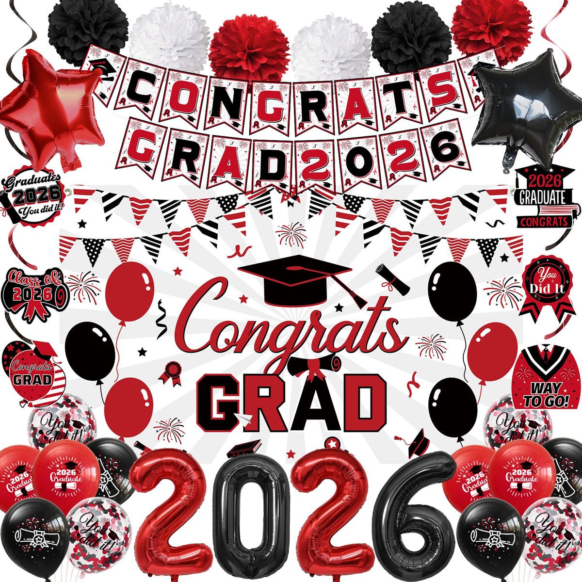 Vlipoeasn graduation backdrop 2026 boosts photo-ready party moments.