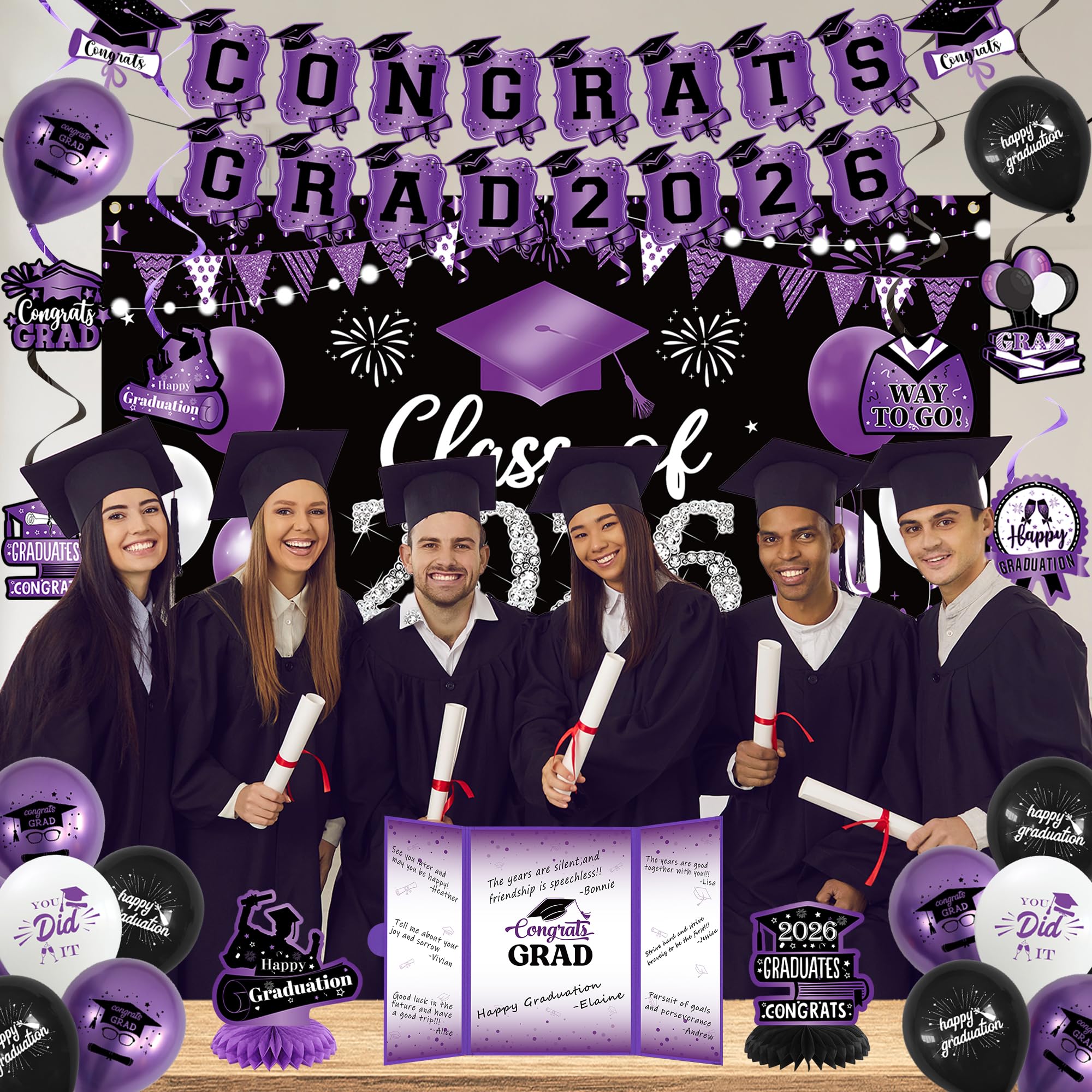 Vlipoeasn graduation decor kit inspires photo moments and keepsakes.
